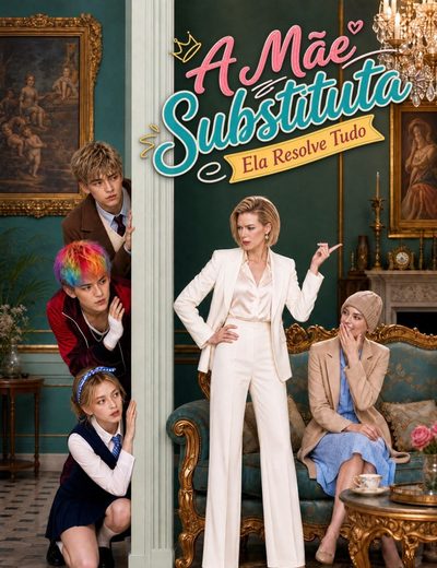 Capa da minisserie A Mãe Substituta, Ela Resolve Tudo -