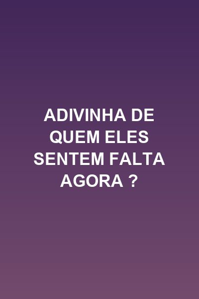 Capa da minisserie Adivinha de Quem Eles Sentem Falta Agora ?