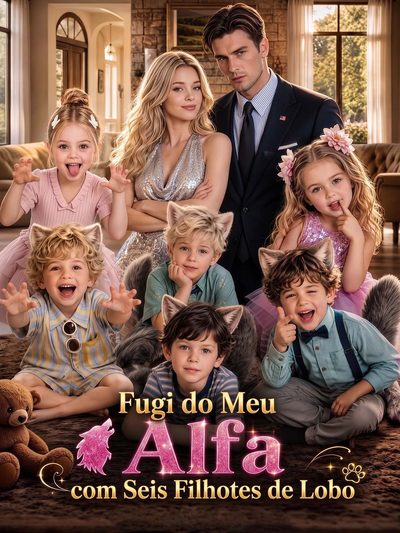 Capa da minisserie Fugi do Meu Alfa com Seis Filhotes de Lobo
